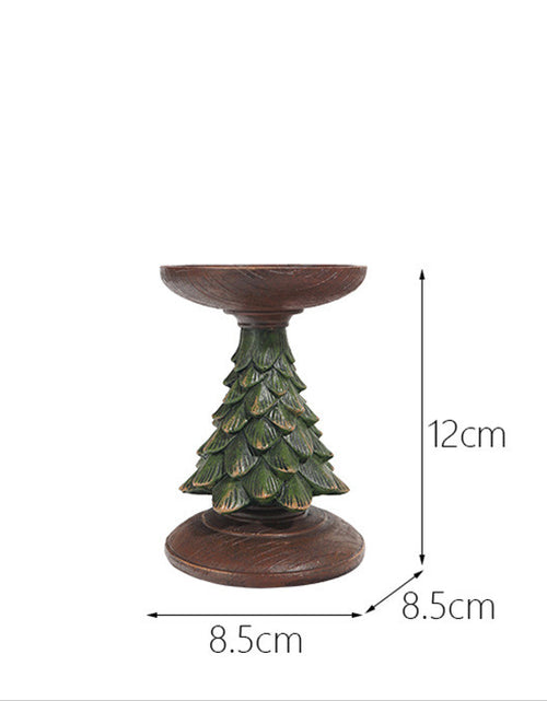 Load image into Gallery viewer, Resin Wooden Christmas Tree Candle Holder Base Figurine Christmas Decorations Candlestick Craft Home Living Room Decor
