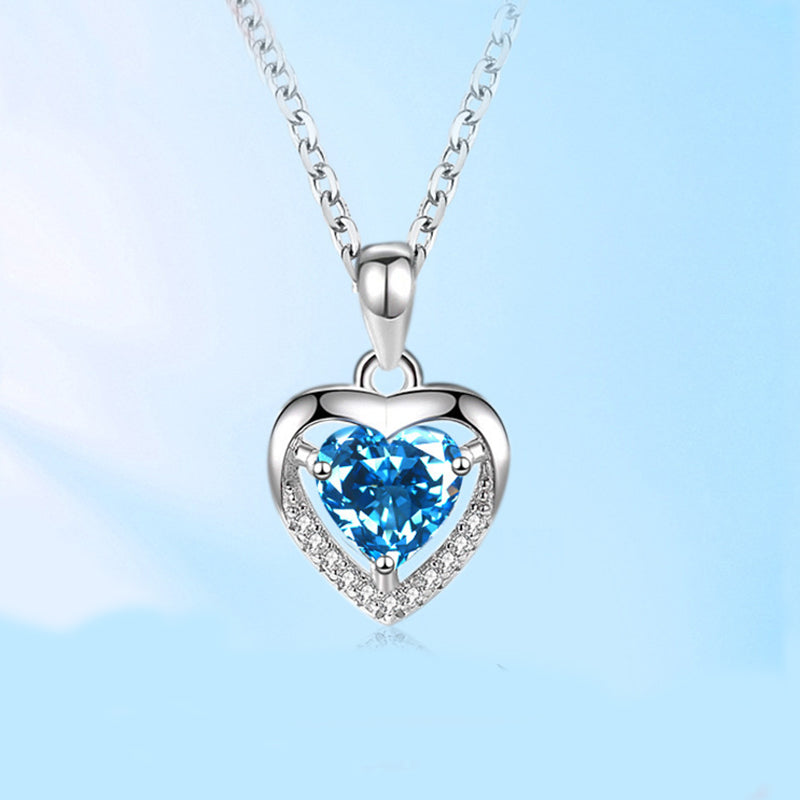 925 Heart-shaped Rhinestones Necklace Luxury Personalised Necklace For Women Jewellery Valentine's Day Gift