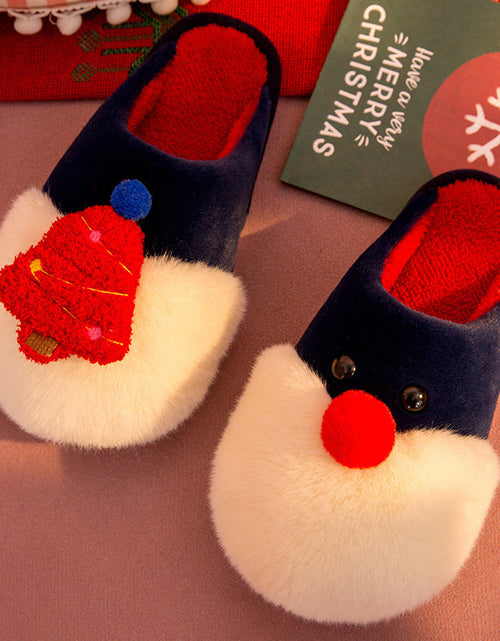 Load image into Gallery viewer, Winter Plush Slippers Christmas Cute Santa Claus And Christmas Tree Slipper Warm Anti-Slip House Shoes For Women
