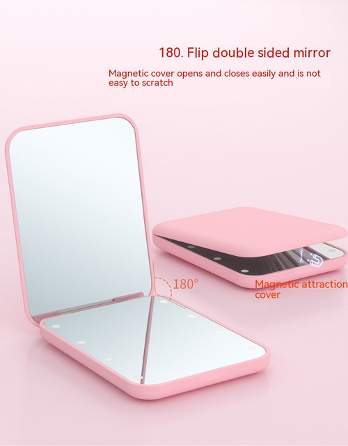 Load image into Gallery viewer, Portable Handheld Folding LED Light Makeup Mirror
