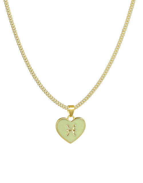 Load image into Gallery viewer, 12 Constellation Love Necklace Ins Personalised Heart-Shaped Necklace Clavicle Chain
