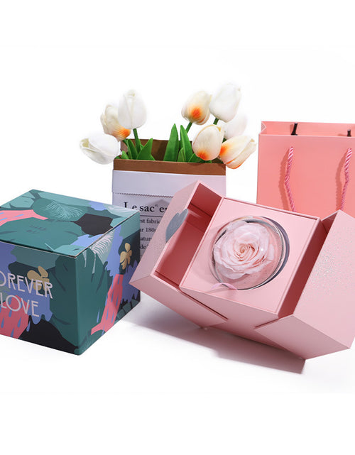 Load image into Gallery viewer, Creative Eternal Rose Box Eternal Soap Flower Jewellery Box Ring Necklace Storage Case Valentines Surprise Gift
