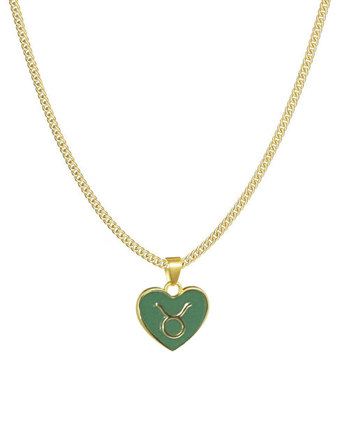 Load image into Gallery viewer, 12 Constellation Love Necklace Ins Personalised Heart-Shaped Necklace Clavicle Chain
