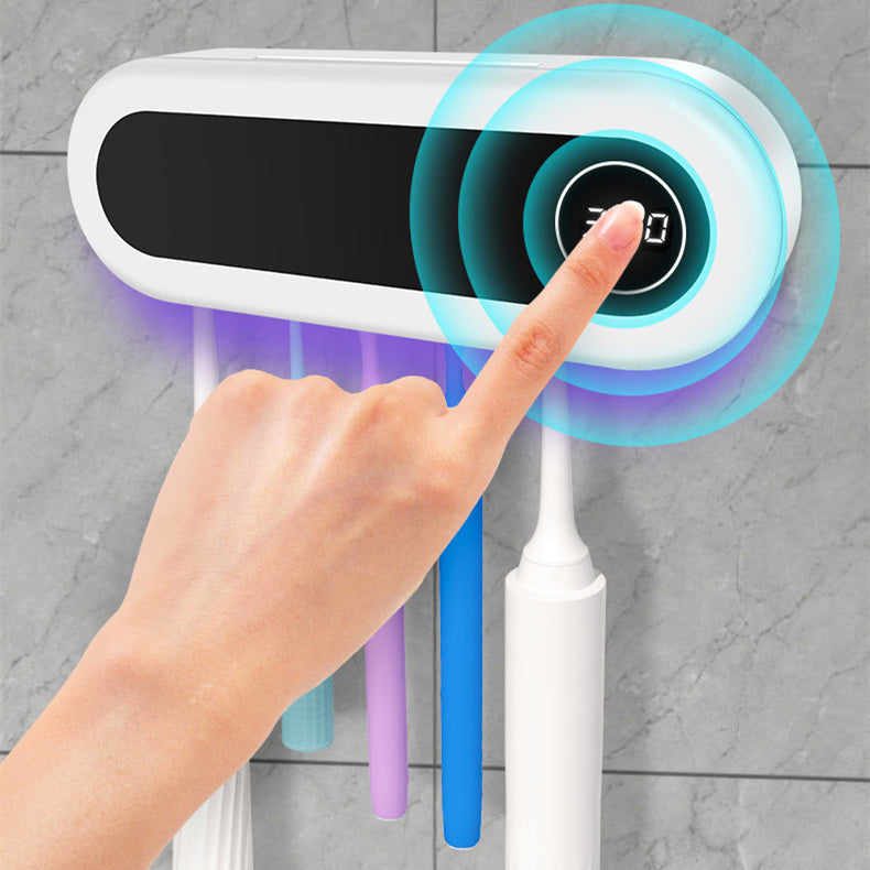 Wall Mounted Toothbrush Holder Smart Toothbrush UV Sterilizer Holder Toothpaste Dispenser