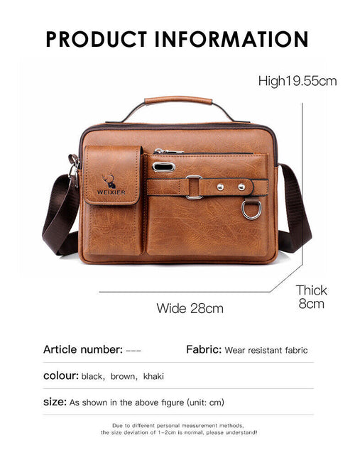 Load image into Gallery viewer, Mens Leather Bags Messenger Bag Briefcase Satchel Shoulder Handbag Cross Body
