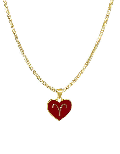 Load image into Gallery viewer, 12 Constellation Love Necklace Ins Personalised Heart-Shaped Necklace Clavicle Chain
