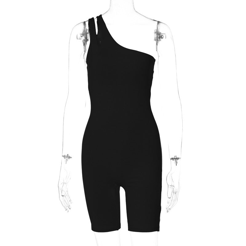 Shoulder Slim Fit Hip Raise Sports Yoga Jumpsuit