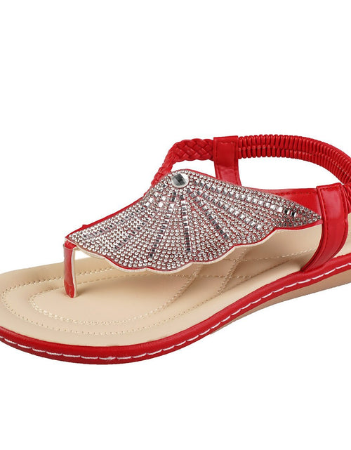 Load image into Gallery viewer, New Rhinestone Shell Flip-Flops Sandals Summer Beach Slippers
