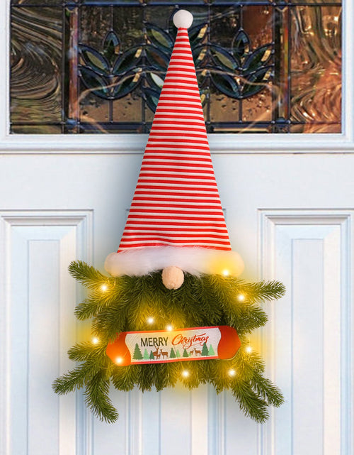 Load image into Gallery viewer, Glowing Christmas Wreath Upside Down Tree Stripes A Tall Hat
