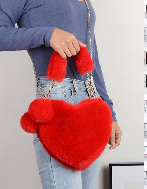 Load image into Gallery viewer, Love Bags Soft Plush Handbags Women Valentine&#39;s Day Party Bag
