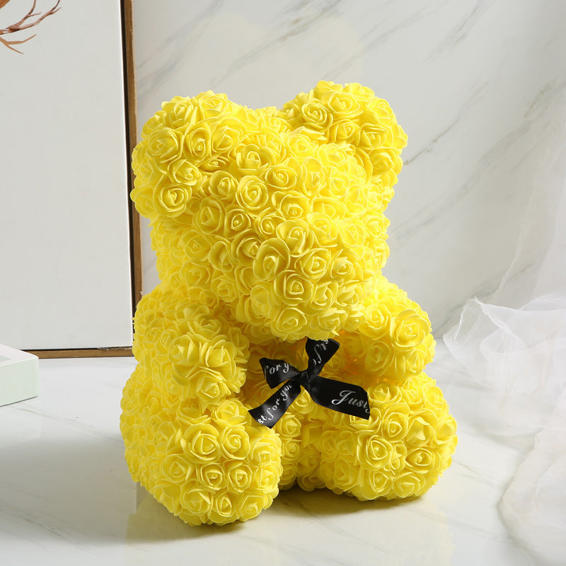 Eternal Life Flower Rose Bear Creative Valentine's Day Gift