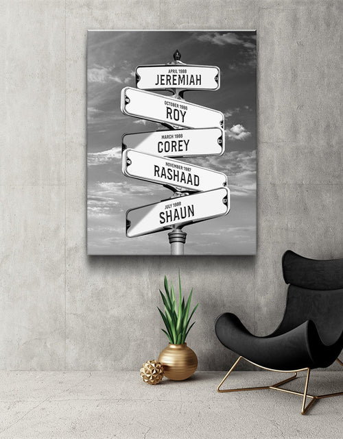 Load image into Gallery viewer, Personalized Street Sign Multi-Name Custom Canvas Wall Art Personalized Canvas Wall Art Various Sizes Ready To Hang Personalized Gift
