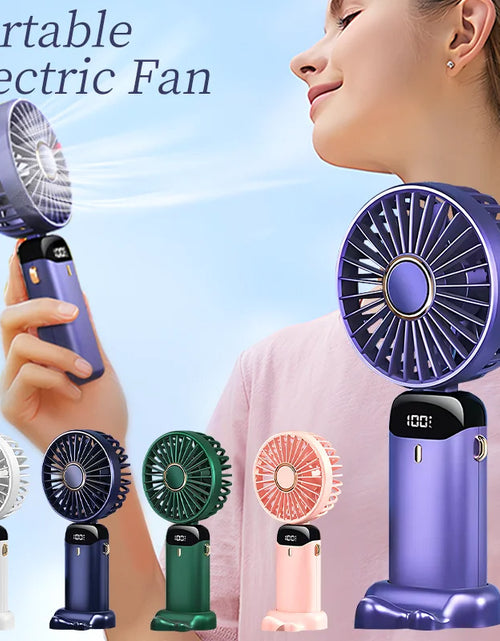 Load image into Gallery viewer, Handheld Electric Fan Foldable Neck Hanging Outdoor Fan Adjustable 5 Speed Powerful Air Cooler USB Rechargeable
