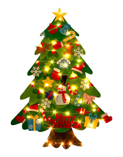 Load image into Gallery viewer, Children&#39;s DIY Felt Christmas Tree With Lights
