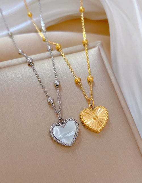 Load image into Gallery viewer, Heart-Shape Love Necklace For Valentines Day Temperamental Personality Minimalist Stove Real Gold Necklace Female
