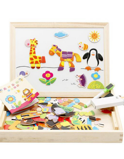 Load image into Gallery viewer, Multifunctional Magnetic Kids Puzzle Drawing Board Educational Toys Learning Wooden Puzzles Toys For Children Gift
