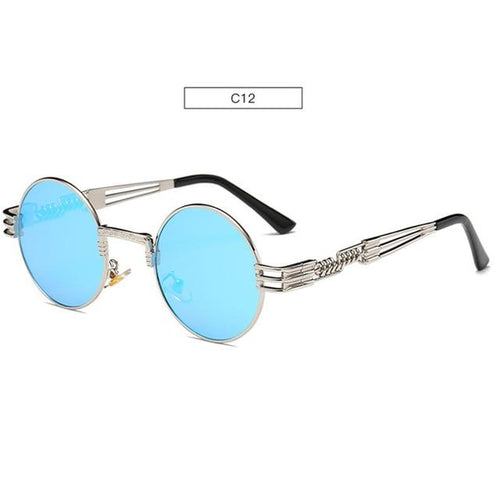 Load image into Gallery viewer, Gold Metal Fashion John Lennon Round Sunglasses Steampunk Sunglasses Mens Womens Retro Vintage Coating Mirrored Eyewear Shades
