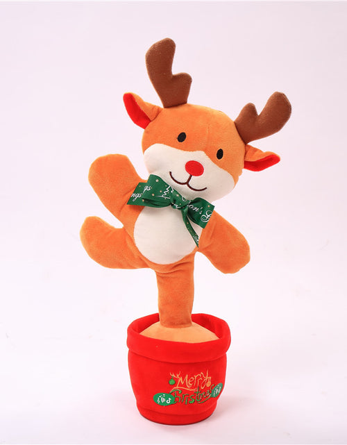 Load image into Gallery viewer, Dancing Christmas Toys Funny Tree Repeat Talking  Electronic Plush Toys Can Sing Record Lighten Early Education Funny Gift Christmas
