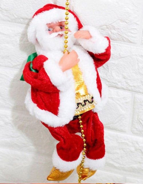 Load image into Gallery viewer, Climbing Ladder Electric Santa Claus Climbing Red Ladder Doll Toy
