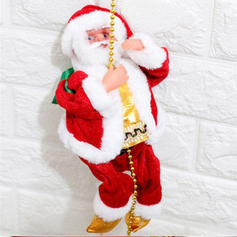 Climbing Ladder Electric Santa Claus Climbing Red Ladder Doll Toy