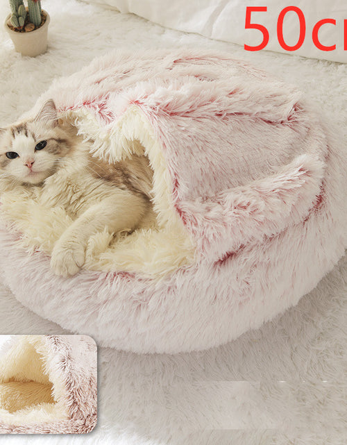 Load image into Gallery viewer, 2 In 1 Dog And Cat Bed Pet Winter Bed Round Plush Warm Bed House Soft Long Plush Pets Bed
