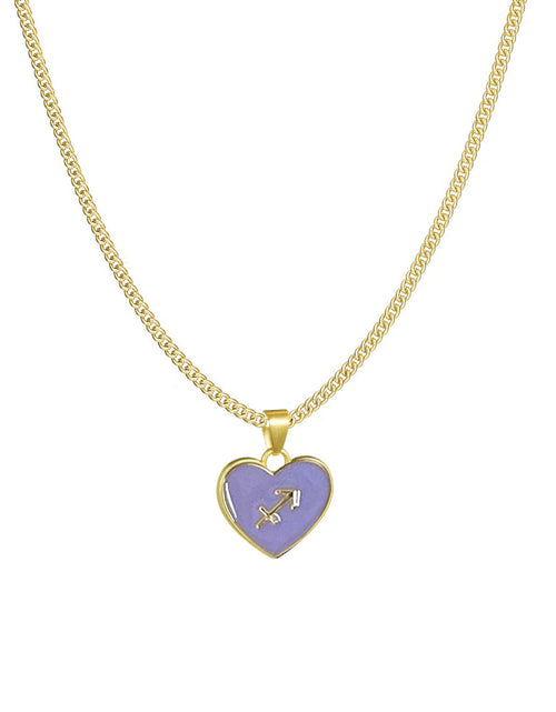 Load image into Gallery viewer, 12 Constellation Love Necklace Ins Personalised Heart-Shaped Necklace Clavicle Chain
