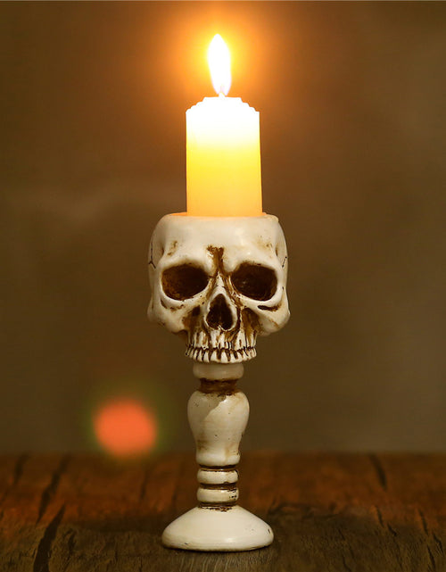 Load image into Gallery viewer, Three-dimensional Skull Column Candlestick Home Decoration
