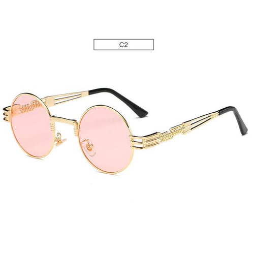 Load image into Gallery viewer, Gold Metal Fashion John Lennon Round Sunglasses Steampunk Sunglasses Mens Womens Retro Vintage Coating Mirrored Eyewear Shades
