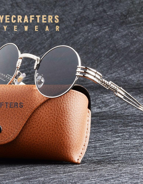 Load image into Gallery viewer, Gold Metal Fashion John Lennon Round Sunglasses Steampunk Sunglasses Mens Womens Retro Vintage Coating Mirrored Eyewear Shades
