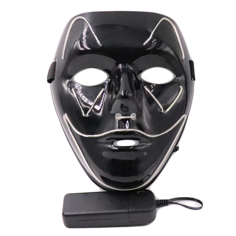 Halloween Black Shell Ice Blue Light Mask