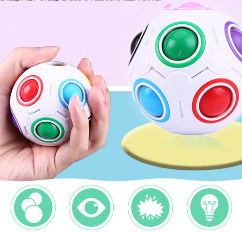 Load image into Gallery viewer, Antistress Cube Rainbow Ball Puzzles Football Magic Cube Educational Learning Toys For Children Kids Stress Reliever Toys
