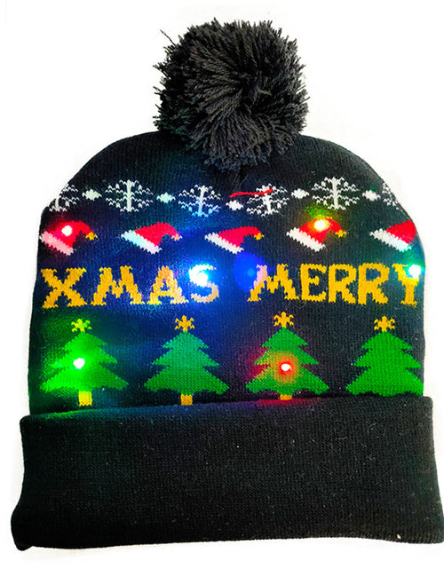 Load image into Gallery viewer, LED Christmas Hat Sweater Knitted Beanie Christmas Light Up Knitted Hat Christmas Gift Adult Kids Xmas New Year Decorations
