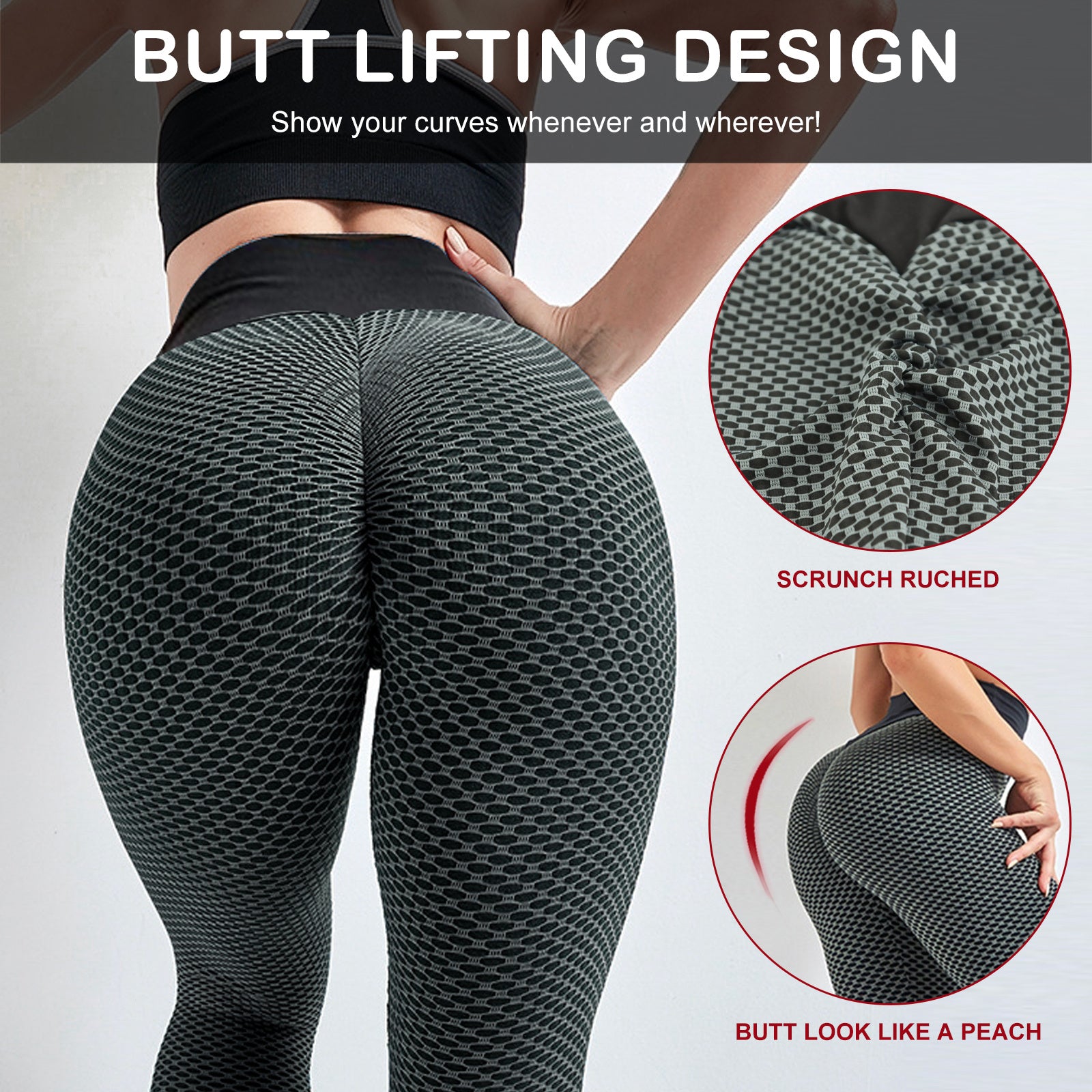 Leggings Women Butt Lifting Workout Tights Plus Size Sports High Waist Yoga Pants Small