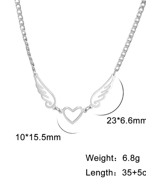 Load image into Gallery viewer, Hollow Heart Angel Wing Necklace
