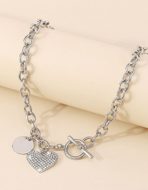 Load image into Gallery viewer, Women&#39;s Round Heart Shape With Imitation Diamond Necklace
