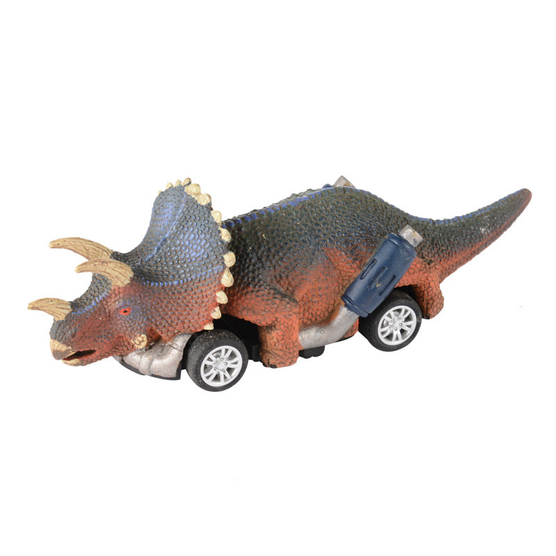 New Dinosaur Pullback Car Four-wheeled Dinosaur Model Car Small Racing Dinosaur Toys Children's Educational Toys