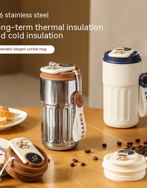 Load image into Gallery viewer, Coffee Thermos with Temperature Display, 450ml Temperature Display Water Bottle, Smart Thermal Coffee Mug with LED Temperature Display, Portable Vacuum Insulated Travel Mug for Home Travel
