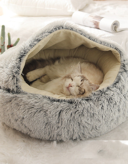 Load image into Gallery viewer, 2 In 1 Dog And Cat Bed Pet Winter Bed Round Plush Warm Bed House Soft Long Plush Pets Bed
