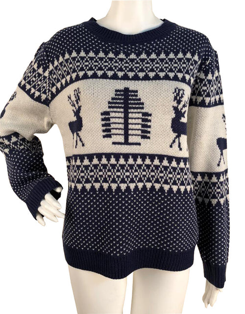 Load image into Gallery viewer, Christmas Sweater Cute Elk Geometric Print Knitted Sweater Woemen Winter Tops Clothes
