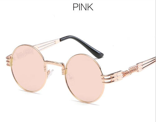 Load image into Gallery viewer, Gold Metal Fashion John Lennon Round Sunglasses Steampunk Sunglasses Mens Womens Retro Vintage Coating Mirrored Eyewear Shades
