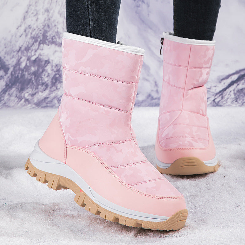 Winter Snow Boots For Women Outdoor Thickened High-top Plus Velvet Shoes Fashion