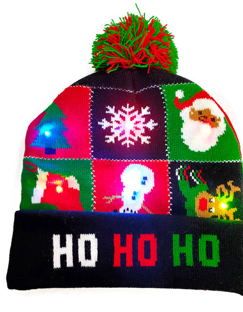 Load image into Gallery viewer, LED Christmas Hat Sweater Knitted Beanie Christmas Light Up Knitted Hat Christmas Gift Adult Kids Xmas New Year Decorations
