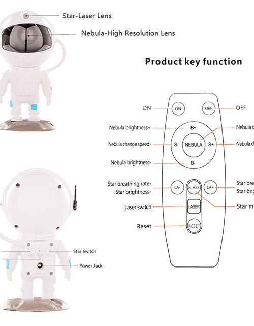 Load image into Gallery viewer, New Galaxy Projector Astronaut Starry Sky Projector Remote Control Music Laser
