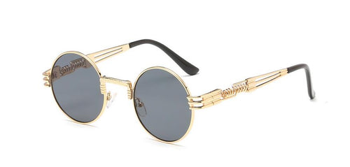 Load image into Gallery viewer, Gold Metal Fashion John Lennon Round Sunglasses Steampunk Sunglasses Mens Womens Retro Vintage Coating Mirrored Eyewear Shades
