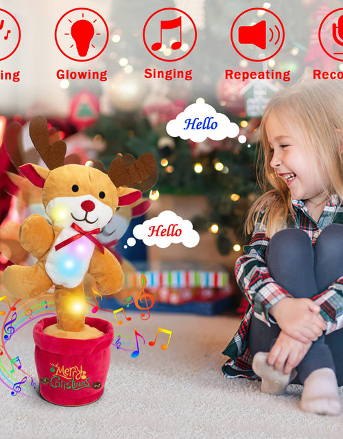 Load image into Gallery viewer, Dancing Christmas Toys Funny Tree Repeat Talking  Electronic Plush Toys Can Sing Record Lighten Early Education Funny Gift Christmas
