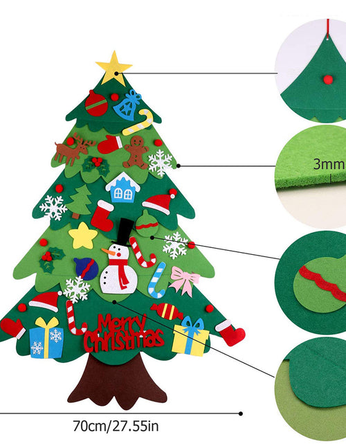 Load image into Gallery viewer, Children&#39;s DIY Felt Christmas Tree With Lights
