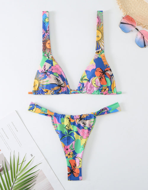 Load image into Gallery viewer, Women&#39;s Printed Multi-Colour Bikini Swimsuit
