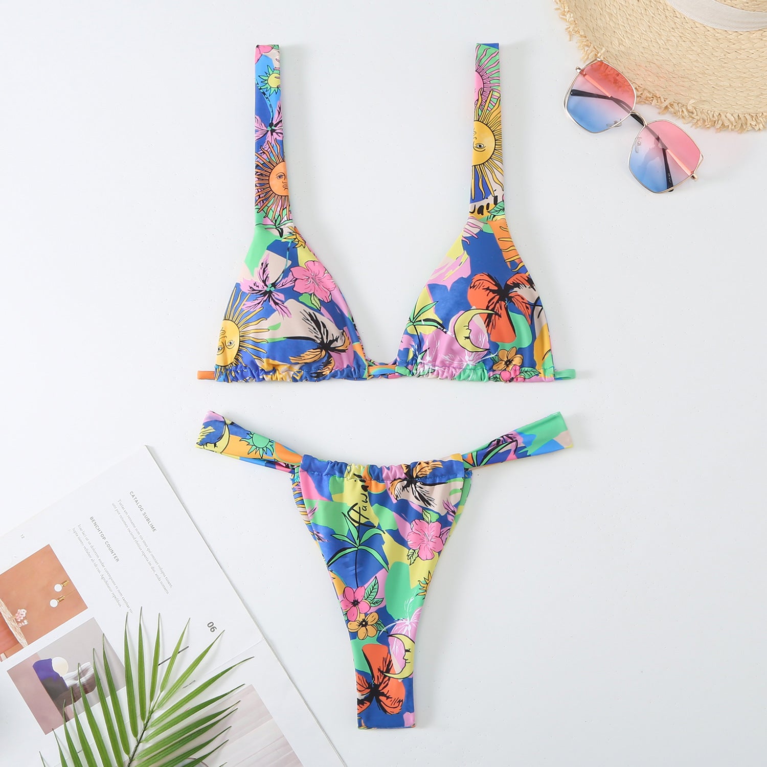 Women's Printed Multi-Colour Bikini Swimsuit