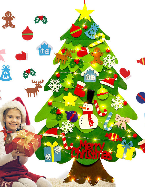 Load image into Gallery viewer, Children&#39;s DIY Felt Christmas Tree With Lights
