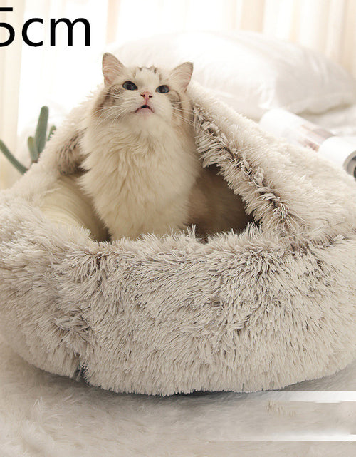 Load image into Gallery viewer, 2 In 1 Dog And Cat Bed Pet Winter Bed Round Plush Warm Bed House Soft Long Plush Pets Bed
